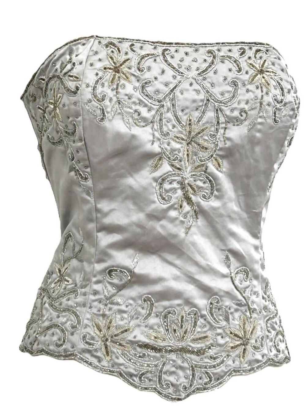 JASDEE Vintage Bustier Corset Hand Work Gotta Thread Embroidery On Satin F3033